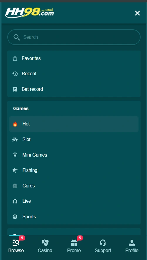 HH98 Game Features