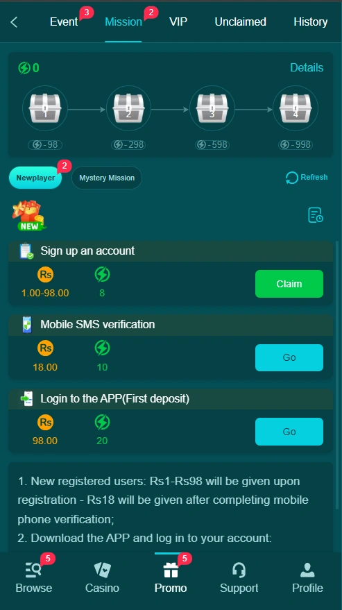 HH98 Game Login Bonus